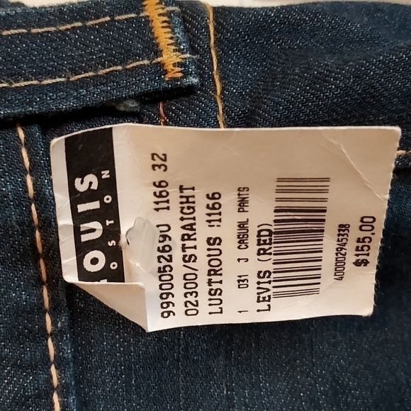Levi's Vintage Rare Red Denim Jeans 32X32 - Picture 9 of 13
